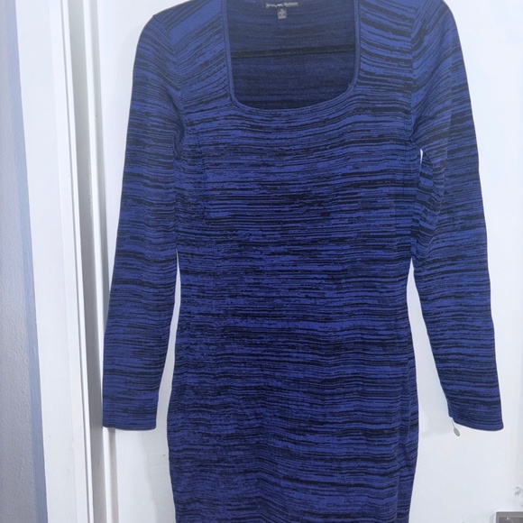 Navy blue striped long sleeve dress - Picture 5 of 5